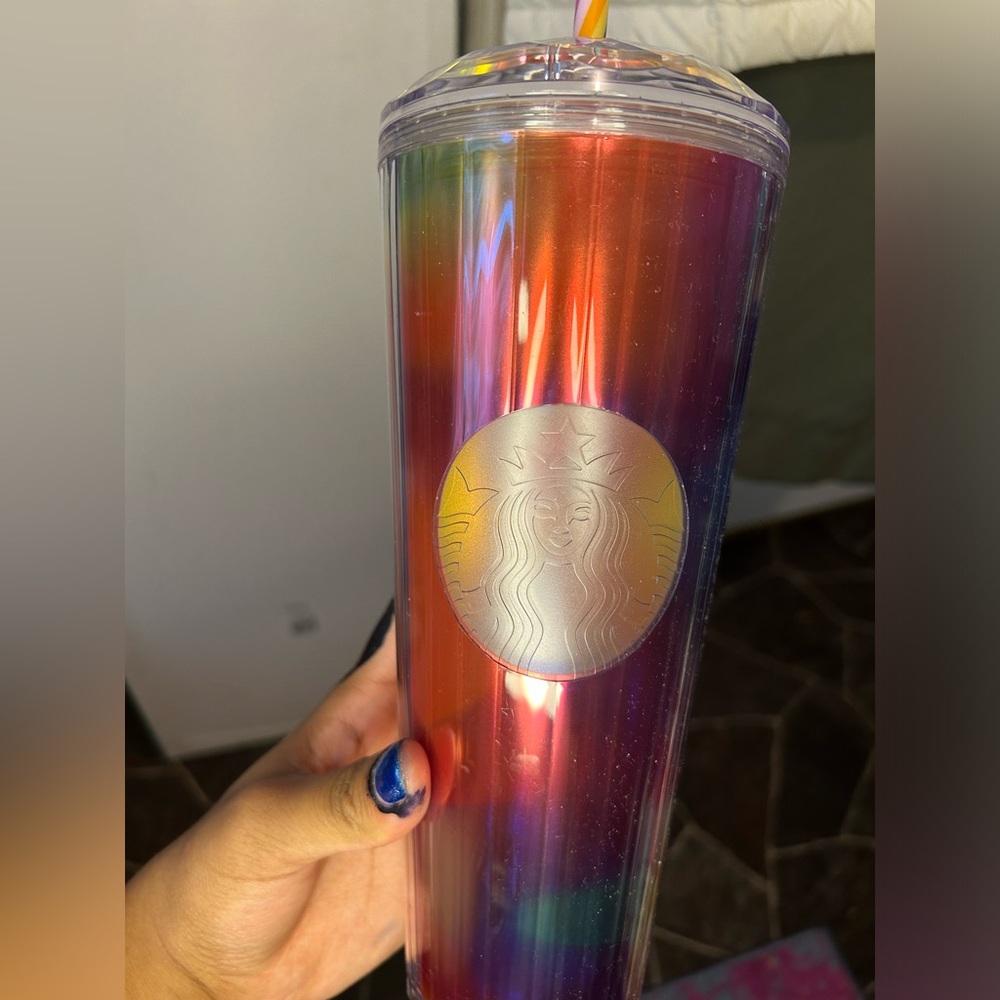 Starbucks tumbler rainbow clear dome cup